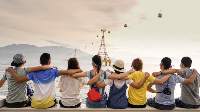 A vibrant youth group laughing and building friendships